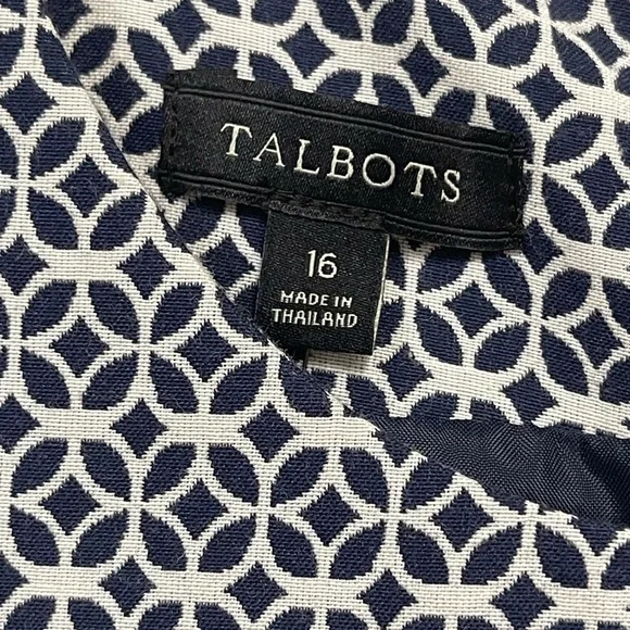 NWT Talbots Bow-Front Patterned Dress - Picture 7 of 15